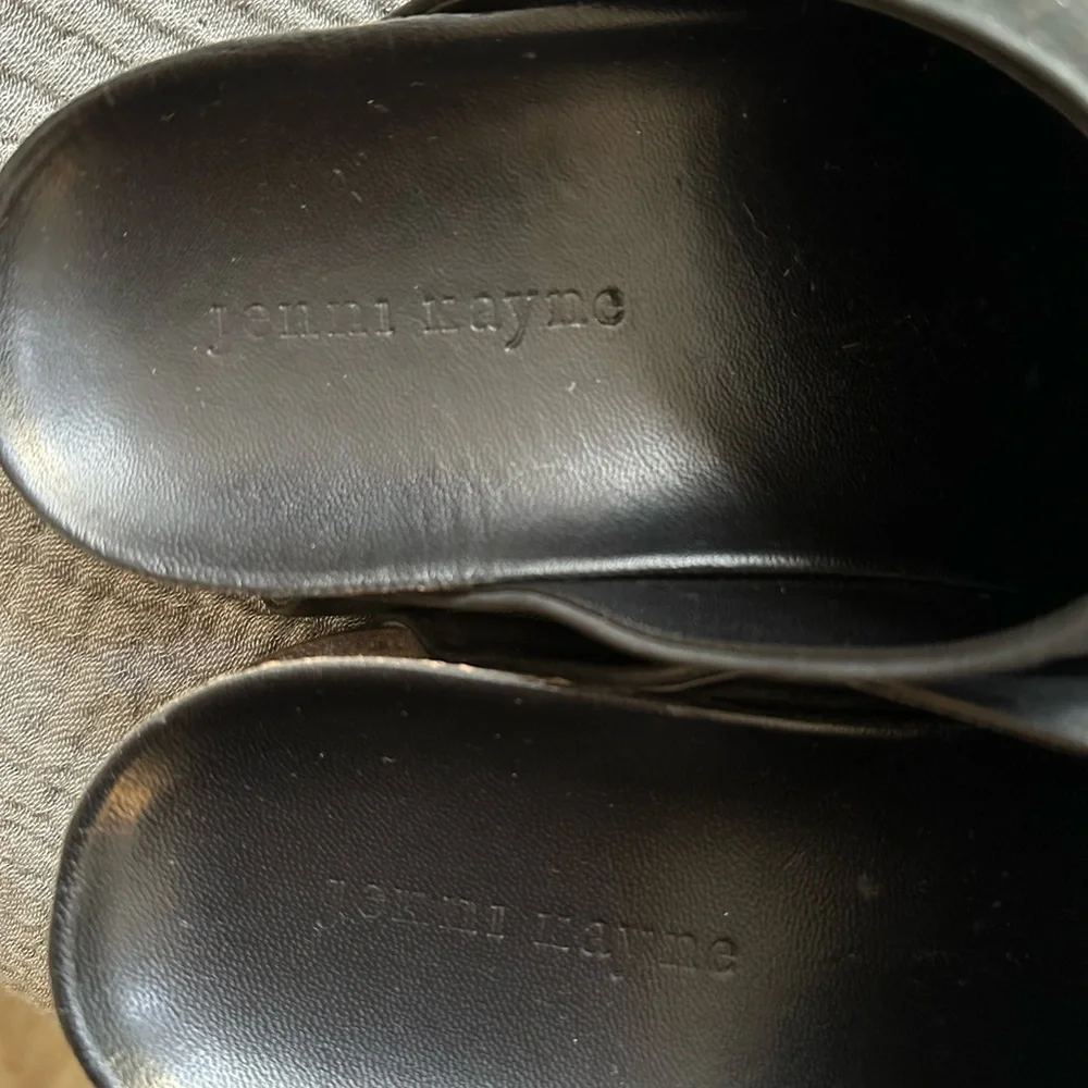 JENNI KAYNE Oiled Leather Moc Clogs Black Size 38 - Picture 3 of 8